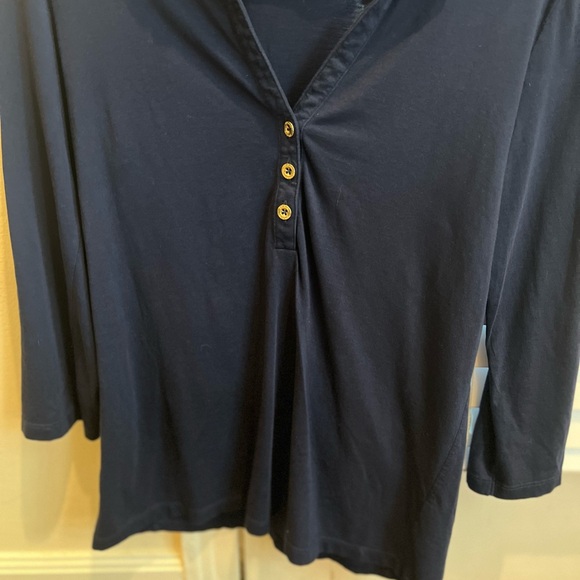 Lilly P three quarter sleeve navy polo . Excellent condition. Barely worn. - Picture 12 of 14